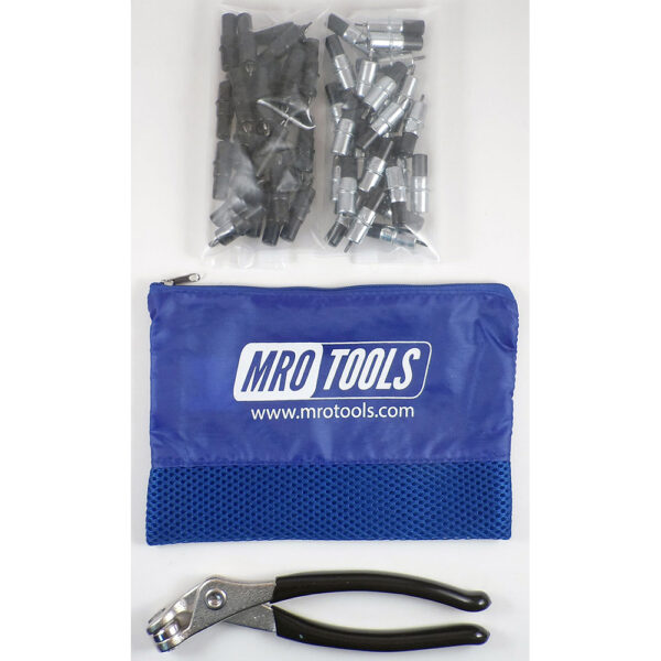 MRO Tools KK4S50-6 25 5/32'' y 25 3/32'' Juego de Sujetadores Cleco 0-1/4'' Extra Corto, Con Bolsa de Transporte