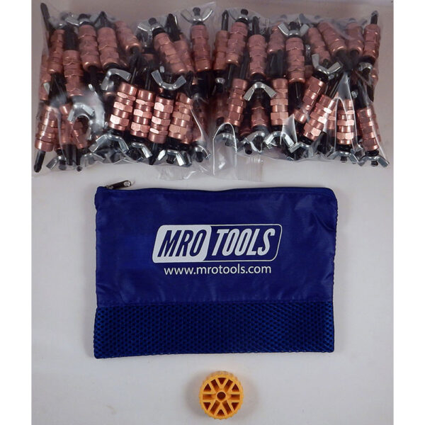 MRO Tools KWN1S100-1/4 Sujetadores Cleco con Tuerca de Mariposa 0-1/2'' Estándar Juego de 100 Piezas, Con Herramienta HBHT y Bolsa de Transporte