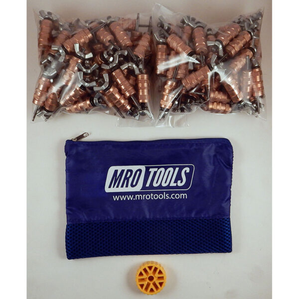 MRO Tools KWN1S100-1/8 Sujetadores Cleco con Tuerca de Mariposa 0-1/2'' Estándar Juego de 100 Piezas, Con Herramienta HBHT y Bolsa de Transporte