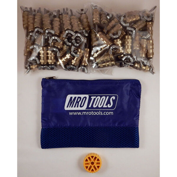 MRO Tools KWN1S100-3/16 Sujetadores Cleco con Tuerca de Mariposa 0-1/2'' Estándar Juego de 100 Piezas, Con Herramienta HBHT y Bolsa de Transporte