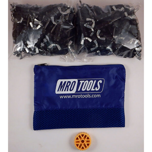 MRO Tools KWN1S100-5/32 Sujetadores Cleco con Tuerca de Mariposa 0-1/2'' Estándar Juego de 100 Piezas, Con Herramienta HBHT y Bolsa de Transporte