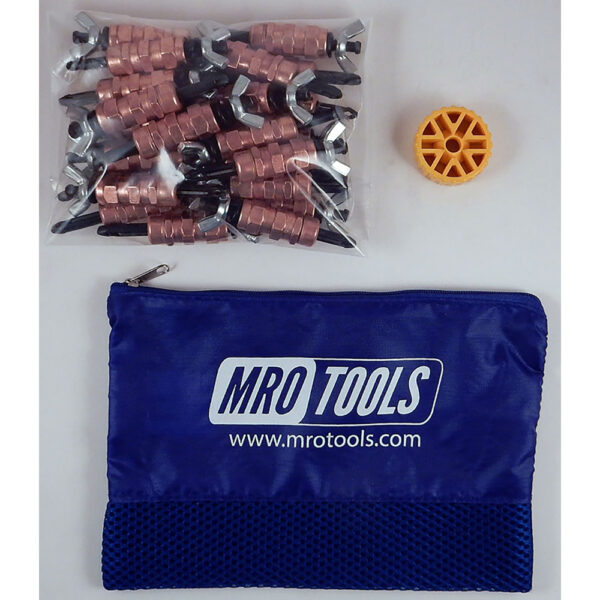 MRO Tools KWN1S25-1/4 Sujetadores Cleco con Tuerca de Mariposa 0-1/2'' Estándar Juego de 25 Piezas, Con Herramienta HBHT y Bolsa de Transporte