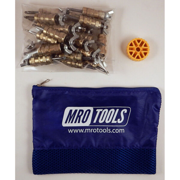 MRO Tools KWN1S25-3/16 Sujetadores Cleco con Tuerca de Mariposa 0-1/2'' Estándar Juego de 25 Piezas, Con Herramienta HBHT y Bolsa de Transporte