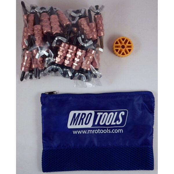 MRO Tools KWN1S50-1/4 Sujetadores Cleco con Tuerca de Mariposa 0-1/2'' Estándar Juego de 50 Piezas, Con Herramienta HBHT y Bolsa de Transporte