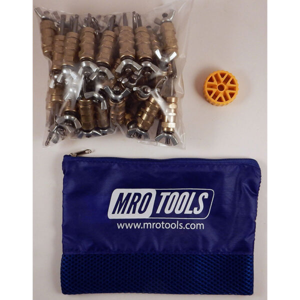 MRO Tools KWN1S50-3/16 Sujetadores Cleco con Tuerca de Mariposa 0-1/2'' Estándar Juego de 50 Piezas, Con Herramienta HBHT y Bolsa de Transporte