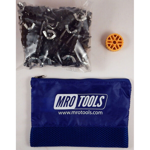 MRO Tools KWN1S50-5/32 Sujetadores Cleco con Tuerca de Mariposa 0-1/2'' Estándar Juego de 50 Piezas, Con Herramienta HBHT y Bolsa de Transporte