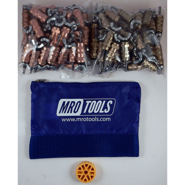 MRO Tools KWN4S100-1 50 1/8'' y 50 3/16'' Juego de Sujetadores Cleco 0-1/2'' con Tuerca de Mariposa 0-1/2'' Estándar, Con Herramienta HBHT y Bolsa de Transporte