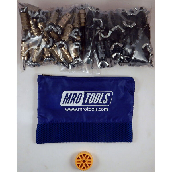 MRO Tools KWN4S100-4 50 3/16'' y 50 5/32'' Juego de Sujetadores Cleco 0-1/2'' con Tuerca de Mariposa 0-1/2'' Estándar, Con Herramienta HBHT y Bolsa de Transporte