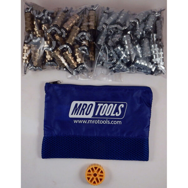 MRO Tools KWN4S100-5 50 3/16'' y 50 3/32'' Juego de Sujetadores Cleco 0-1/2'' con Tuerca de Mariposa 0-1/2'' Estándar, Con Herramienta HBHT y Bolsa de Transporte