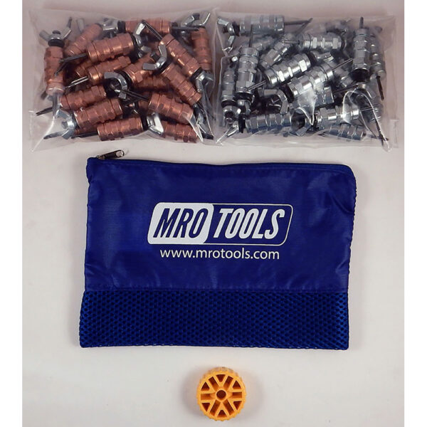 MRO Tools KWN4S50-3 25 1/8'' y 25 3/32'' Juego de Sujetadores Cleco 0-1/2'' con Tuerca de Mariposa 0-1/2'' Estándar, Con Herramienta HBHT y Bolsa de Transporte