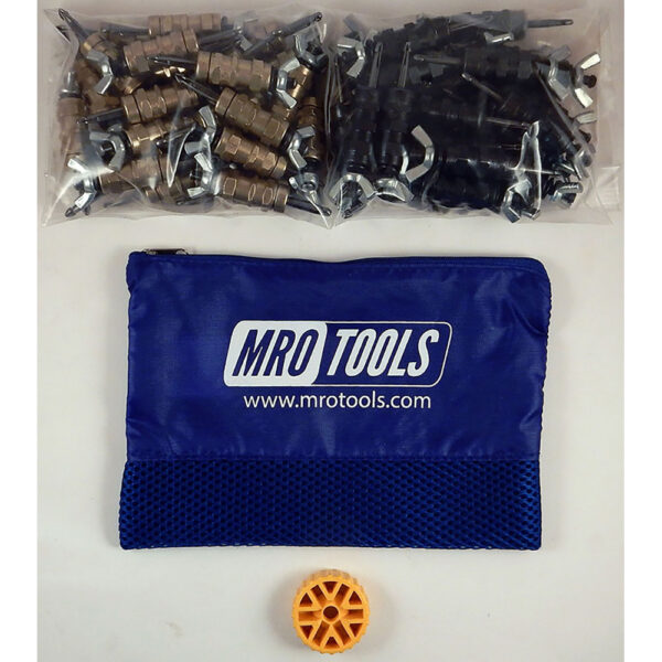 MRO Tools KWN4S50-4 25 3/16'' y 25 5/32'' Juego de Sujetadores Cleco 0-1/2'' con Tuerca de Mariposa 0-1/2'' Estándar, Con Herramienta HBHT y Bolsa de Transporte