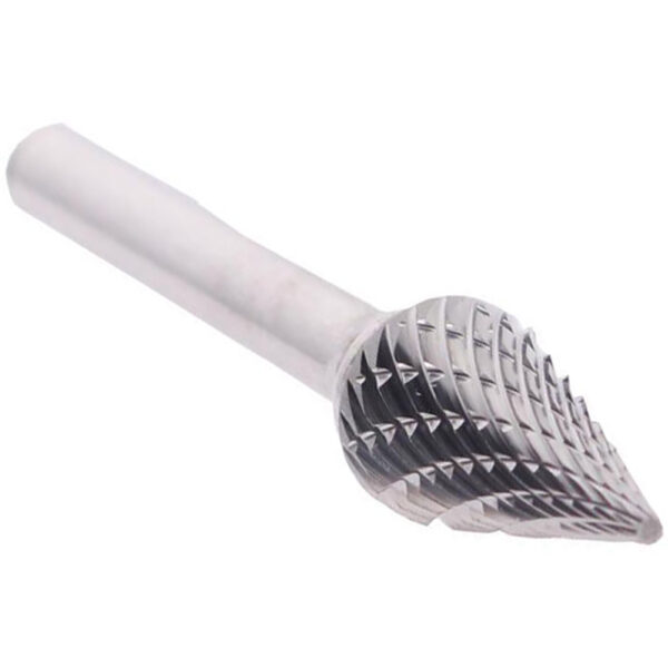 Omega Technologies SM5 Bur de Carburo S?lido de Corte Doble, Cono (Extremo en Punta), 1/2'' x 7/8''