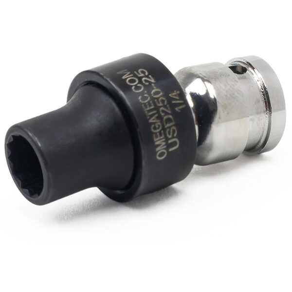 Omega Technologies USD250-25 1/4'' Dado Giratorio de Bajo Perfil de 12 Puntas, Impulsión Cuadrado de 1/4''