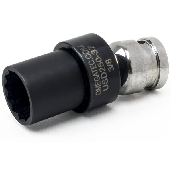 Omega Technologies USD250-37 3/8'' Dado Giratorio de Bajo Perfil de 12 Puntas, Impulsión Cuadrado de 1/4''