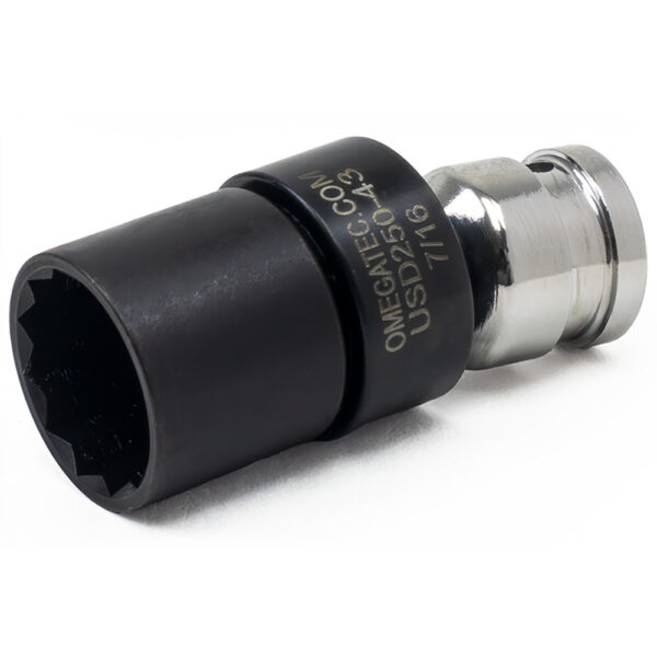 Omega Technologies USD250-43 7/16'' Dado Giratorio de Bajo Perfil de 12 Puntas, Impulsión Cuadrado de 1/4''