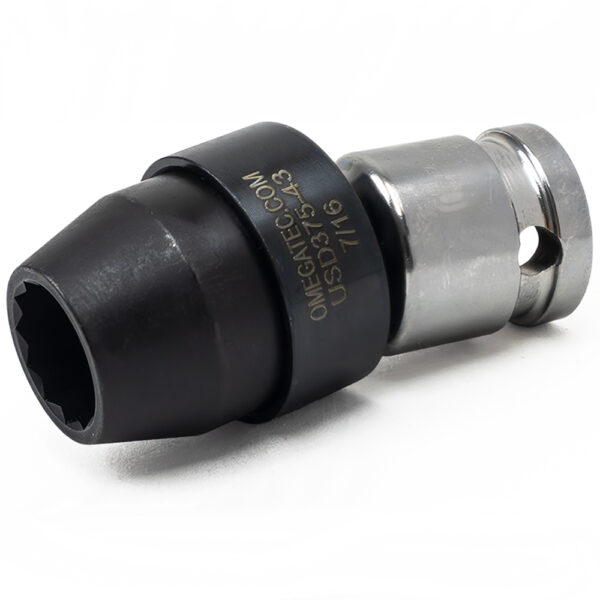 Omega Technologies USD375-43 7/16'' Dado Giratorio de Bajo Perfil de 12 Puntas, Impulsión Cuadrado de 3/8''