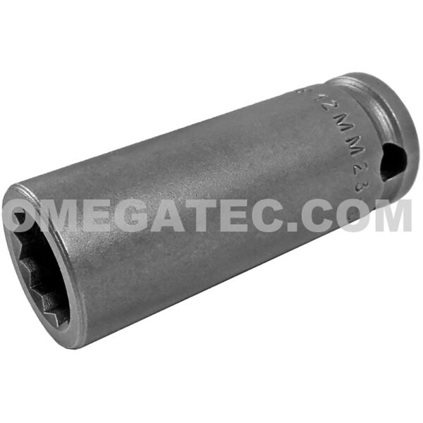 12MM23-D Apex 12mm Dado de Impacto Largo Métrico de 12 Puntos, Impulsión Cuadrado de 3/8''