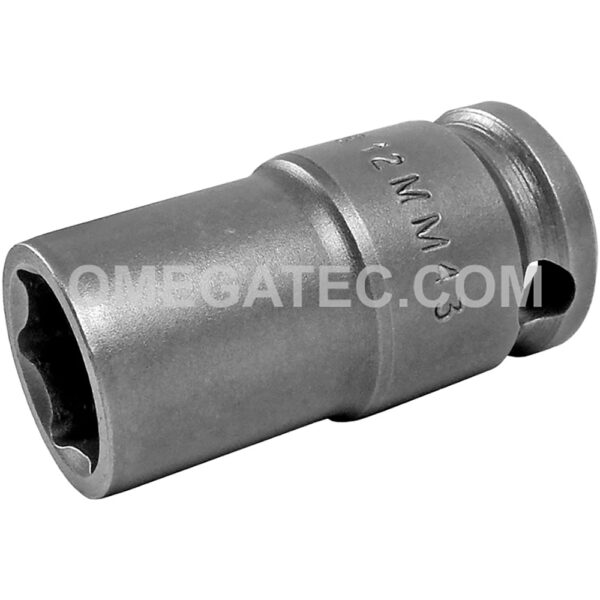 12MM43 Apex 12mm Dado de Impacto Estándar Métrico de 6 Puntos con Pared Delgada, Impulsión Cuadrado de 3/8''