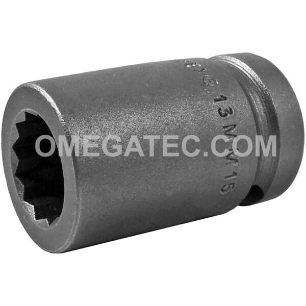 13MM15-D Apex 13mm Dado de Impacto Estándar Métrico de 12 Puntos, Impulsión Cuadrado de 1/2''