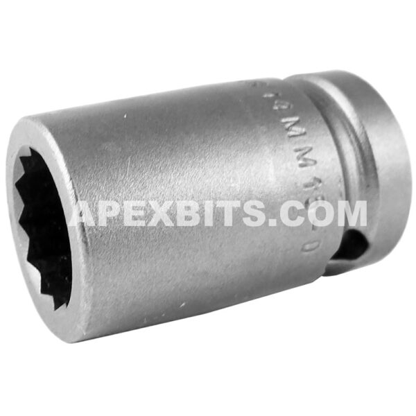 14MM15-D Apex 14mm Dado de Impacto Estándar Métrico de 12 Puntos, Impulsión Cuadrado de 1/2''