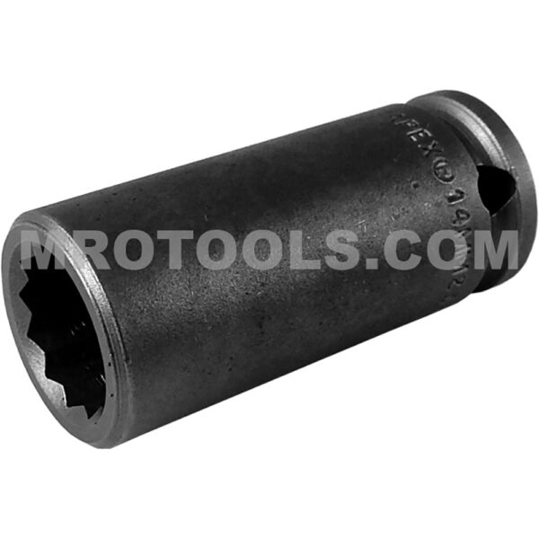 14MM23-D Apex 14mm Dado de Impacto Largo Métrico de 12 Puntos, Impulsión Cuadrado de 3/8''
