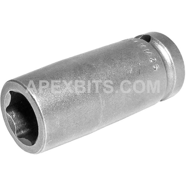 14MM25 Apex 14mm Dado de Impacto Largo Métrico de 6 Puntos, Impulsión Cuadrado de 1/2''