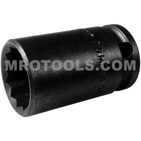 16MM43-D Apex 16mm Dado de Impacto Estándar Métrico de 12 Puntos con Pared Delgada, Impulsión Cuadrado de 3/8''