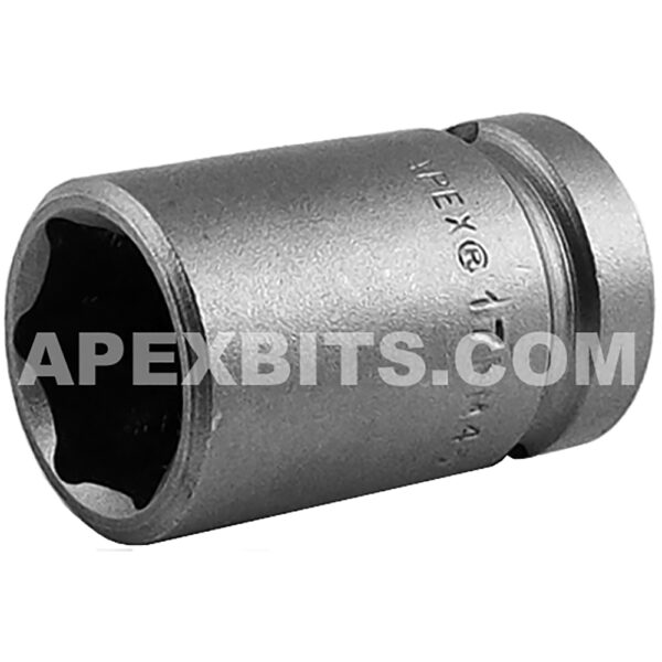 17MM45 Apex 17mm Dado de Impacto Estándar Métrico de 6 Puntos con Pared Delgada, Impulsión Cuadrado de 1/2''