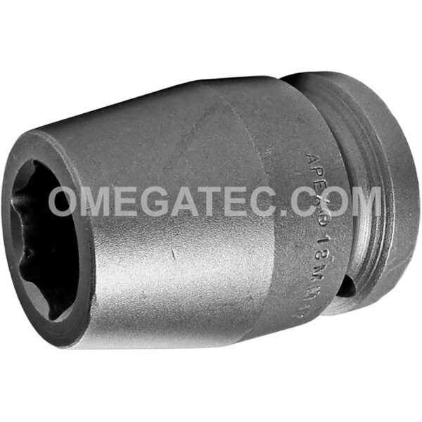 18MM17 Apex 18mm Dado de Impacto Estándar Métrico de 6 Puntos, Impulsión Cuadrado de 3/4''