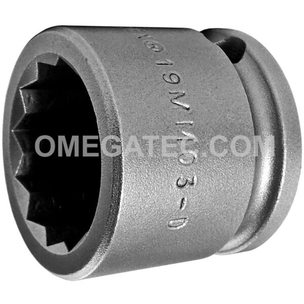 19MM03-D Apex 19mm Dado de Impacto Corto Métrico de 12 Puntos, Impulsión Cuadrado de 3/8''