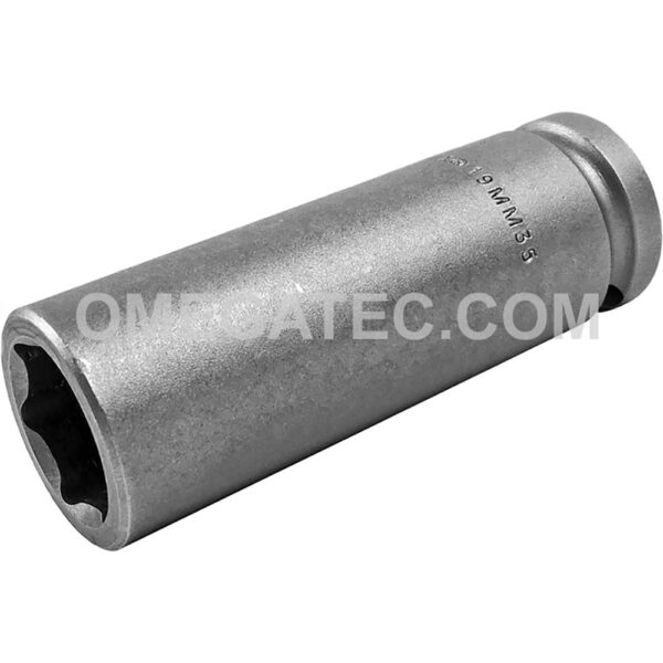 19MM35 Apex 19mm Dado de Impacto Extra Largo Métrico de 6 Puntos, Impulsión Cuadrado de 1/2''