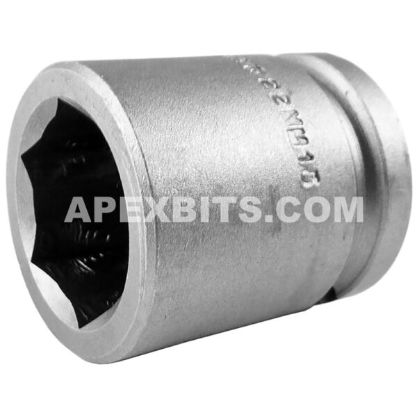 22MM15 Apex 22mm Dado de Impacto Estándar Métrico de 6 Puntos, Impulsión Cuadrado de 1/2''
