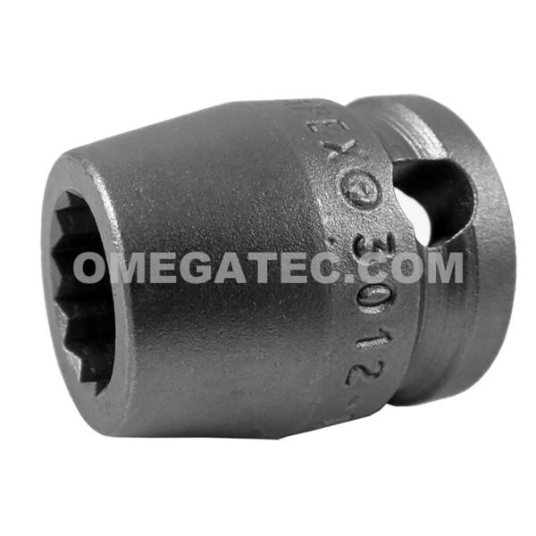 3012-D Apex 3/8'' Dado de Impacto Corto de 12 Puntos, Impulsión Cuadrado de 3/8''