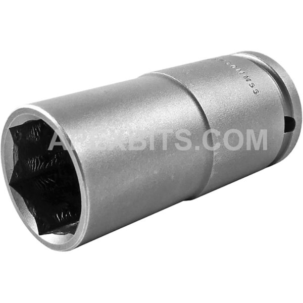 30MM55 Apex 30mm Dado de Impacto Extra Largo Métrico de 6 Puntos con Pared Delgada, Impulsión Cuadrado de 1/2''
