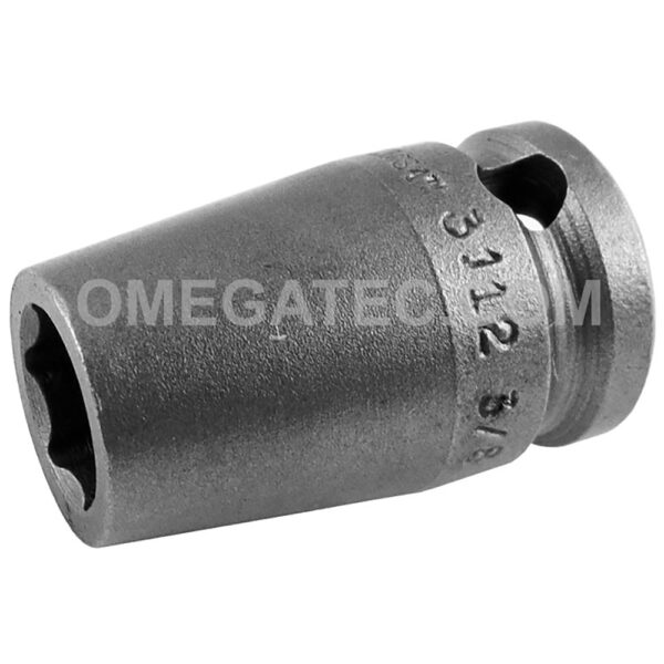 3112 Apex 3/8'' Dado de Impacto Estándar de 6 Puntos, Impulsión Cuadrado de 3/8''