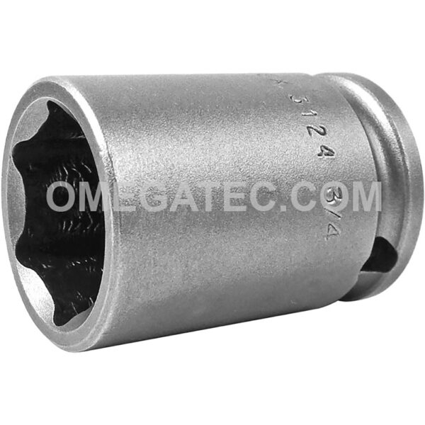 3124 Apex 3/4'' Dado de Impacto Estándar de 6 Puntos, Impulsión Cuadrado de 3/8''