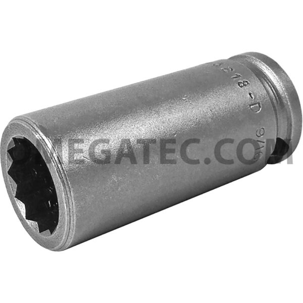 3218-D Apex 9/16'' Dado de Impacto Largo de 12 Puntos, Impulsión Cuadrado de 3/8''