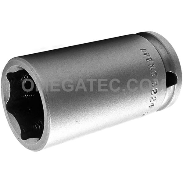 3224 Apex 3/4'' Dado de Impacto Largo de 6 Puntos, Impulsión Cuadrado de 3/8''