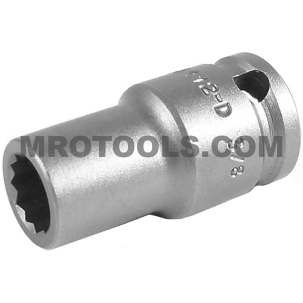 3412-D Apex 3/8'' Dado de Impacto Estándar de 12 Puntos con Pared Delgada, Impulsión Cuadrado de 3/8''