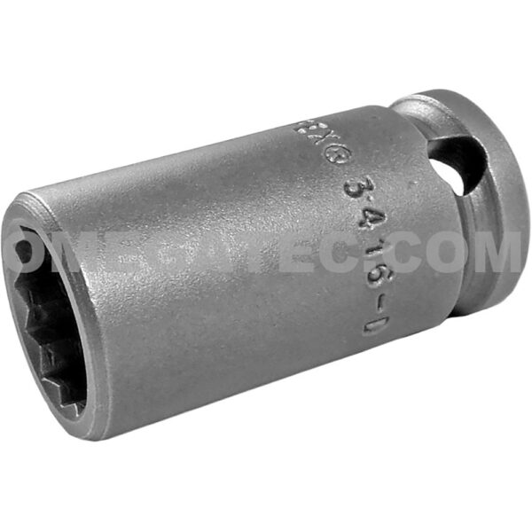 3416-D Apex 1/2'' Dado de Impacto Estándar de 12 Puntos con Pared Delgada, Impulsión Cuadrado de 3/8''