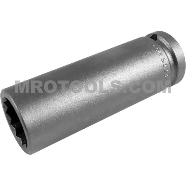 5324-D Apex 3/4'' Dado de Impacto Extra Largo de 12 Puntos, Impulsión Cuadrado de 1/2''