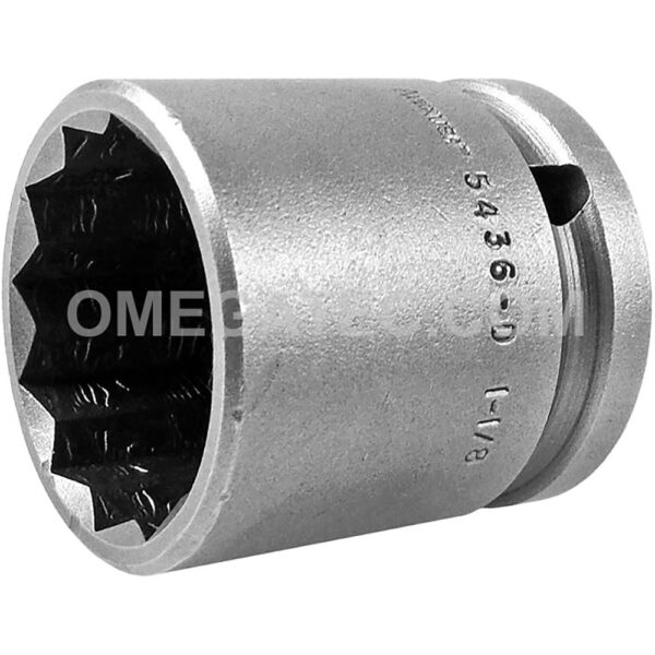 5436-D Apex 1-1/8'' Dado de Impacto Estándar de 12 Puntos con Pared Delgada, Impulsión Cuadrado de 1/2''