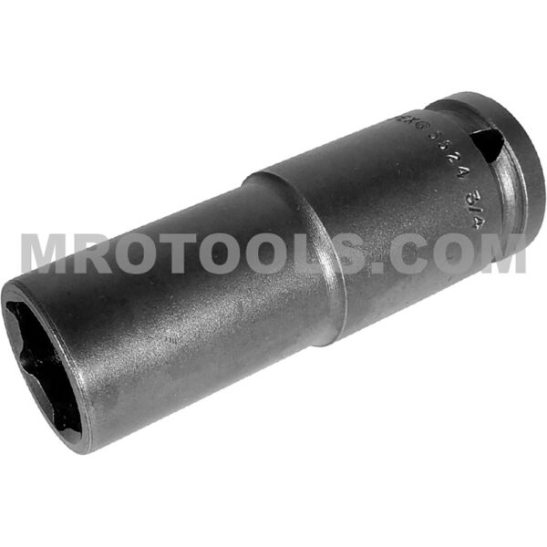 5524 Apex 3/4'' Dado de Impacto Extra Largo de 6 Puntos con Pared Delgada, Impulsión Cuadrado de 1/2''