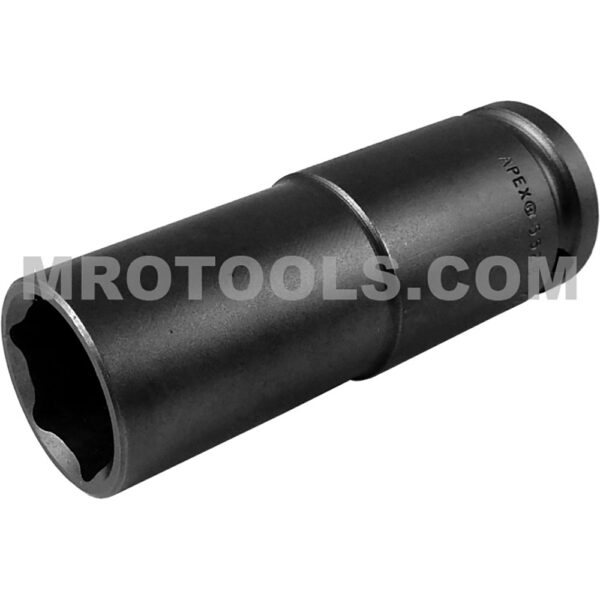 5528 Apex 7/8'' Dado de Impacto Extra Largo de 6 Puntos con Pared Delgada, Impulsión Cuadrado de 1/2''
