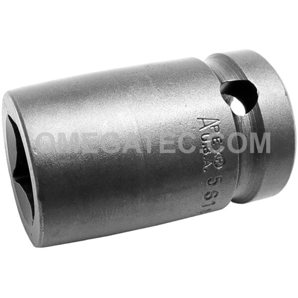 5614 Apex 7/16'' Dado de Impacto Estándar de 4 Puntos, Para Tuercas de Cuadrado Singular, Impulsión Cuadrado de 1/2''