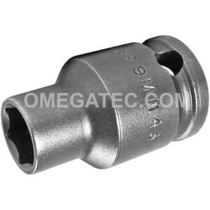 9MM43 Apex 9mm Dado de Impacto Estándar Métrico de 6 Puntos con Pared Delgada, Impulsión Cuadrado de 3/8''