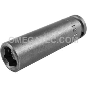 M-1210 Apex 5/16'' Dado de Impacto Largo Magnético de 6 Puntos, Impulsión Cuadrado de 1/4''