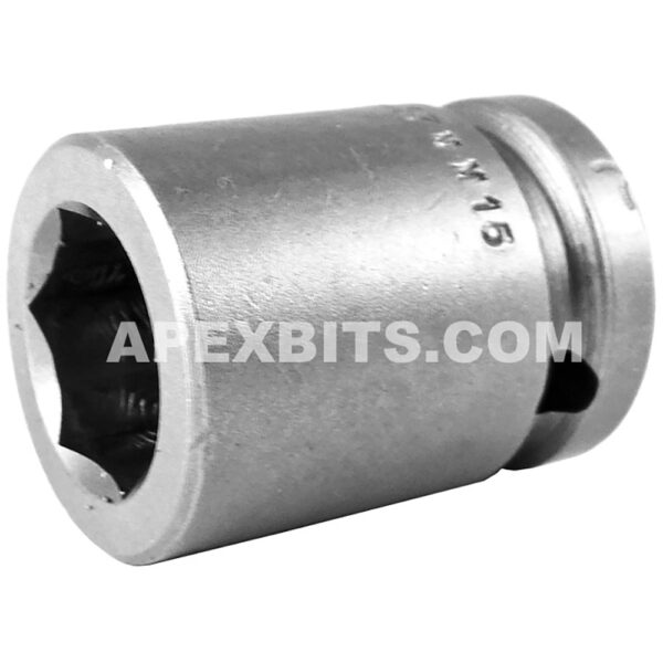 M-17MM15 Apex 17mm Dado de Impacto Estándar Métrico Magnético de 6 Puntos, Impulsión Cuadrado de 1/2''