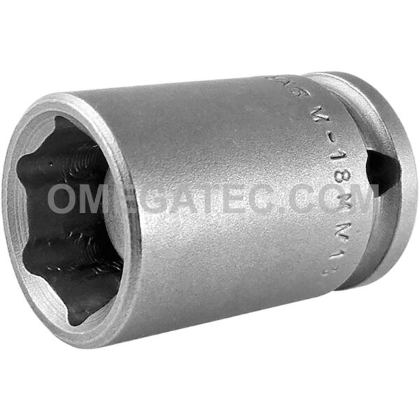M-18MM13 Apex 18mm Dado de Impacto Estándar Métrico Magnético de 6 Puntos, Impulsión Cuadrado de 3/8''