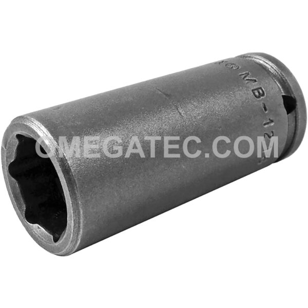 MB-1216 Apex 1/2'' Dado de Impacto Largo Magnético de 6 Puntos con Despeje para Perno, Impulsión Cuadrado de 1/4''